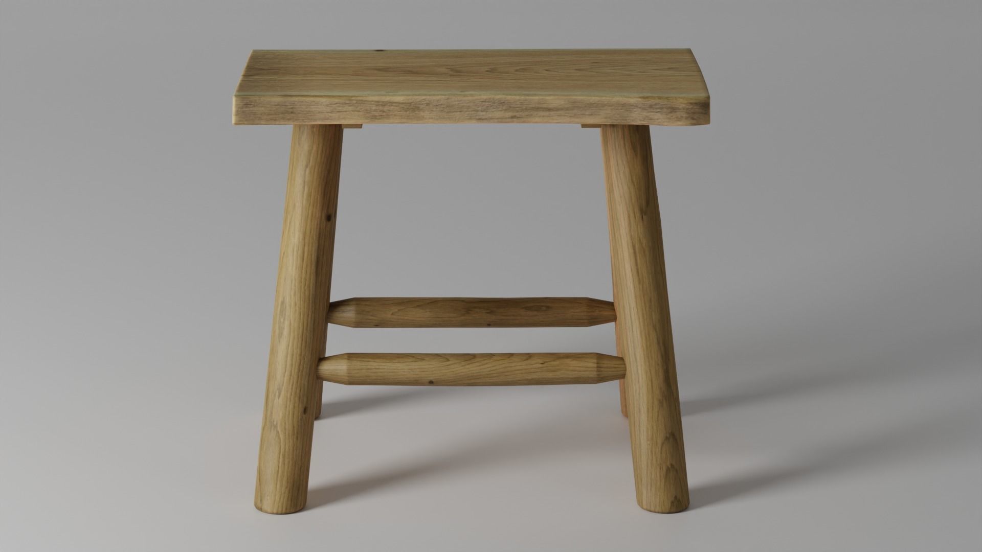Stool Wood Tree Trunk  3D model_1