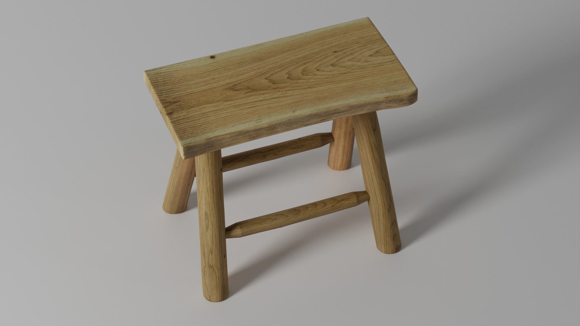 Stool Wood Tree Trunk  3D model_2