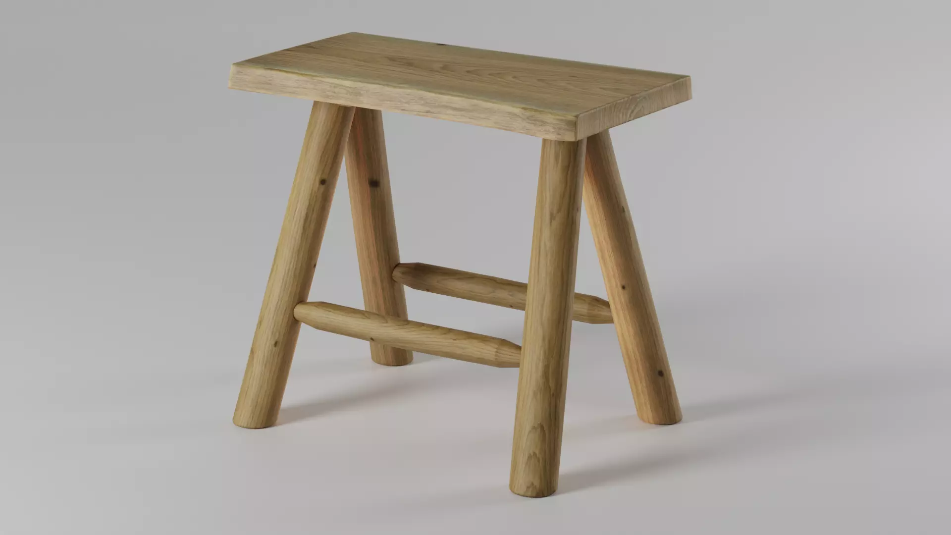 Stool Wood Tree Trunk  3D model_0