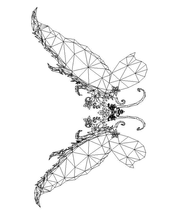 Butterfly-3 Wing Low-poly 3D model_7