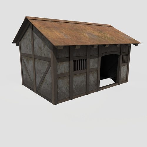 Old Barn Low-poly 3D model