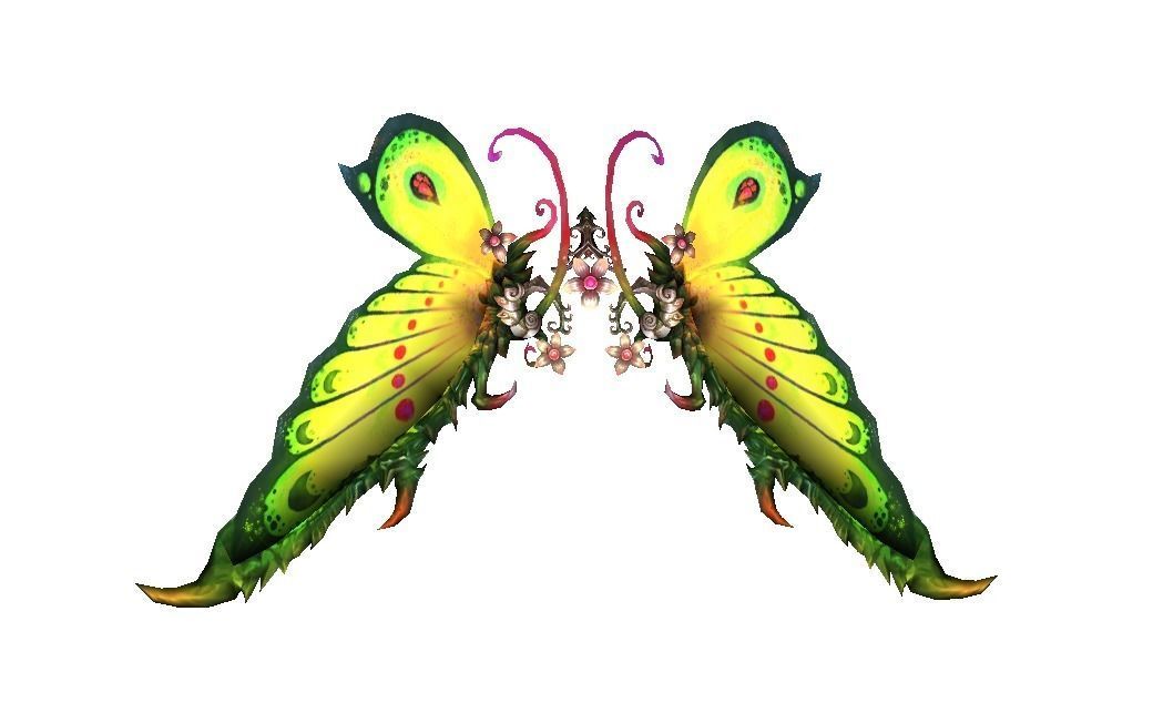 Butterfly-4 Wing Low-poly 3D model_2