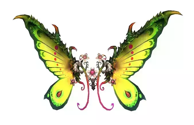 Butterfly-4 Wing Low-poly 3D model