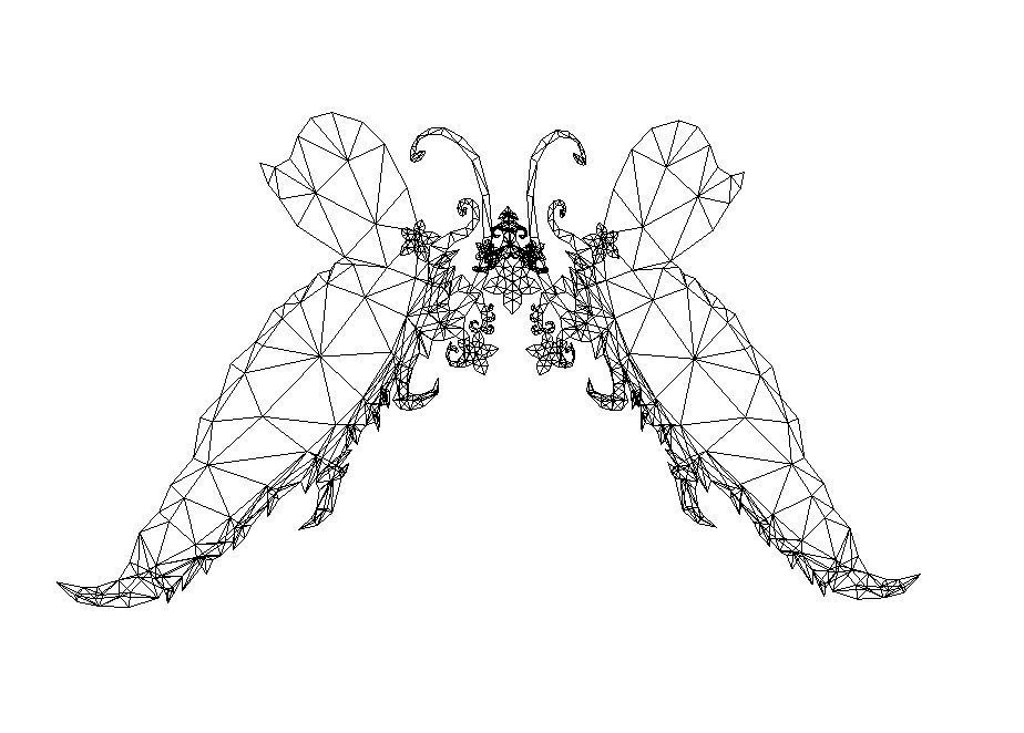 Butterfly-4 Wing Low-poly 3D model_15