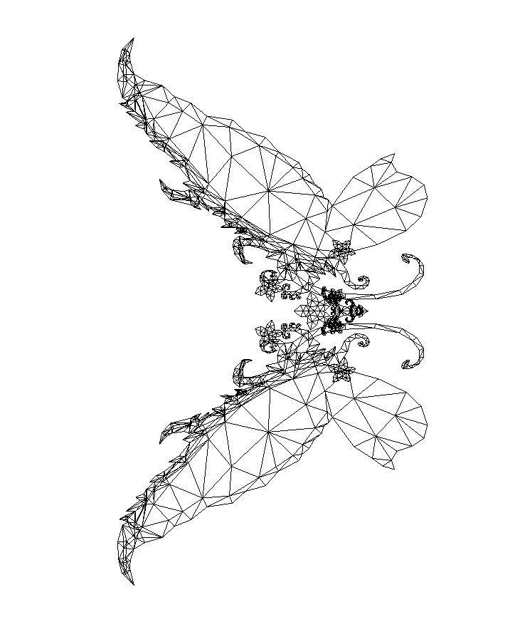 Butterfly-4 Wing Low-poly 3D model_16