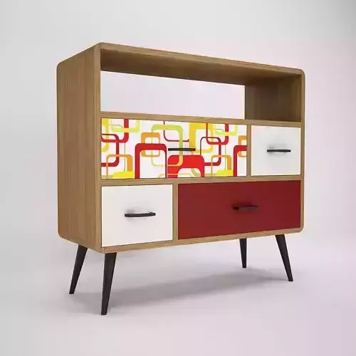 Drawer Cabinet 4T1E Denver Series 3D model