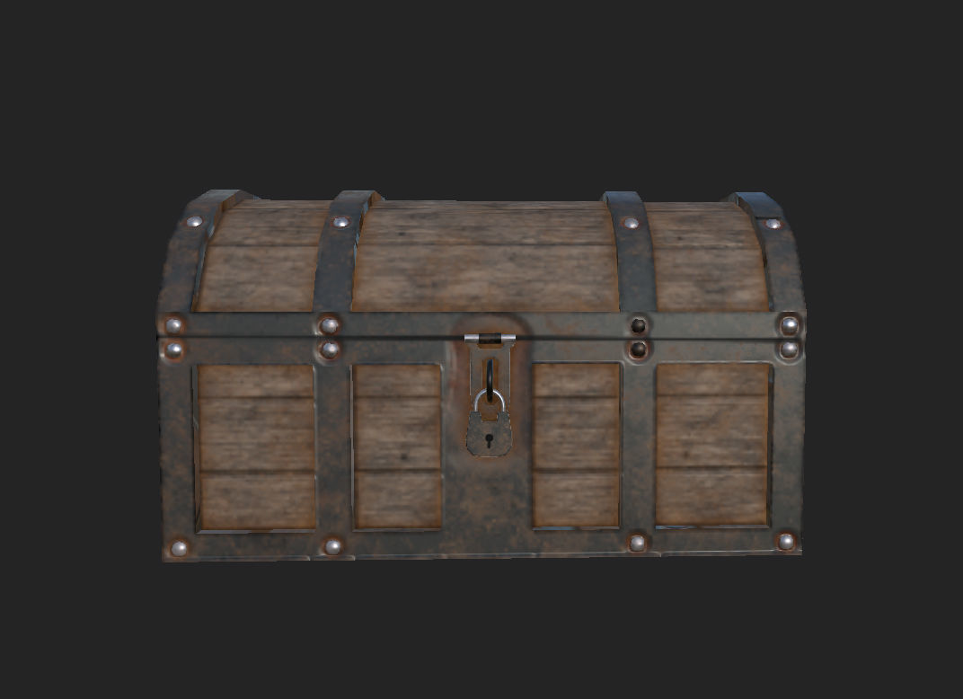 Chest PBR Low-poly 3D model wooden Low-poly 3D model_1