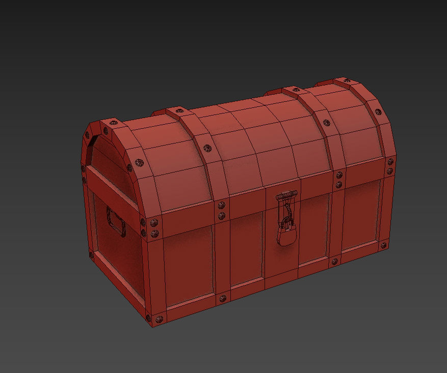 Chest PBR Low-poly 3D model wooden Low-poly 3D model_4