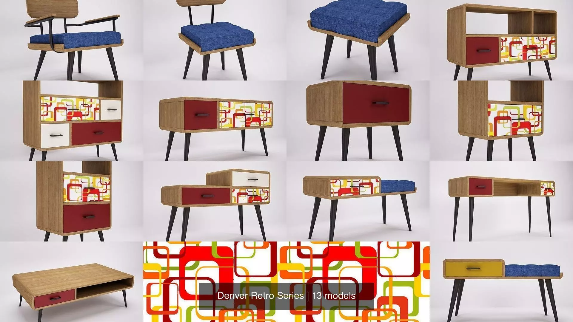 Denver Retro Series 3D Model Collection_0