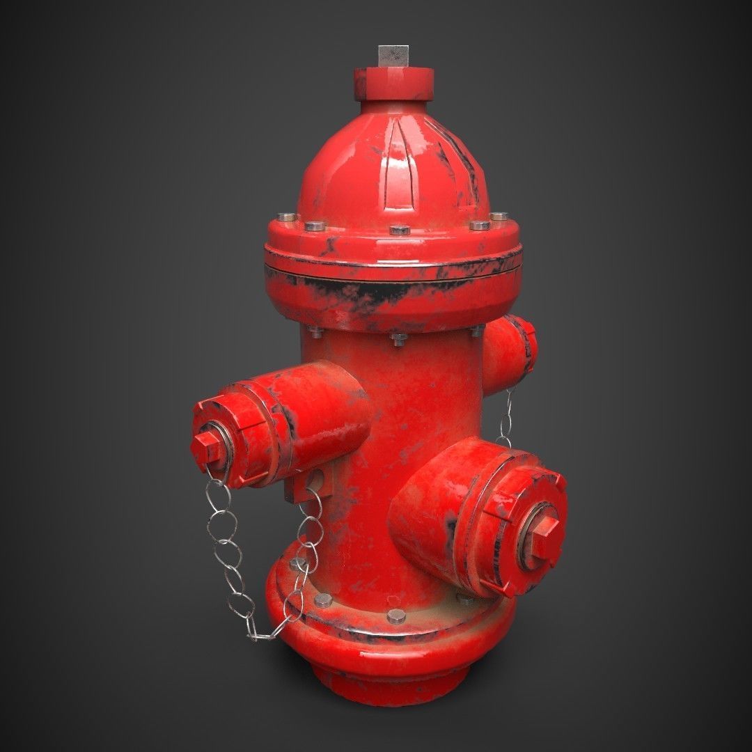 Fire Hydrant Low-poly 3D model_2
