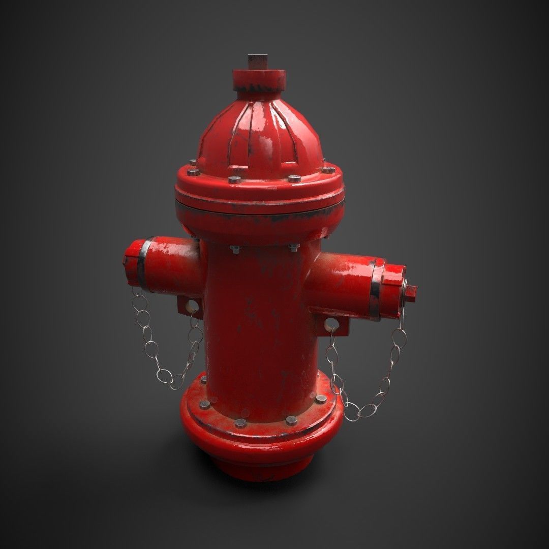 Fire Hydrant Low-poly 3D model_3