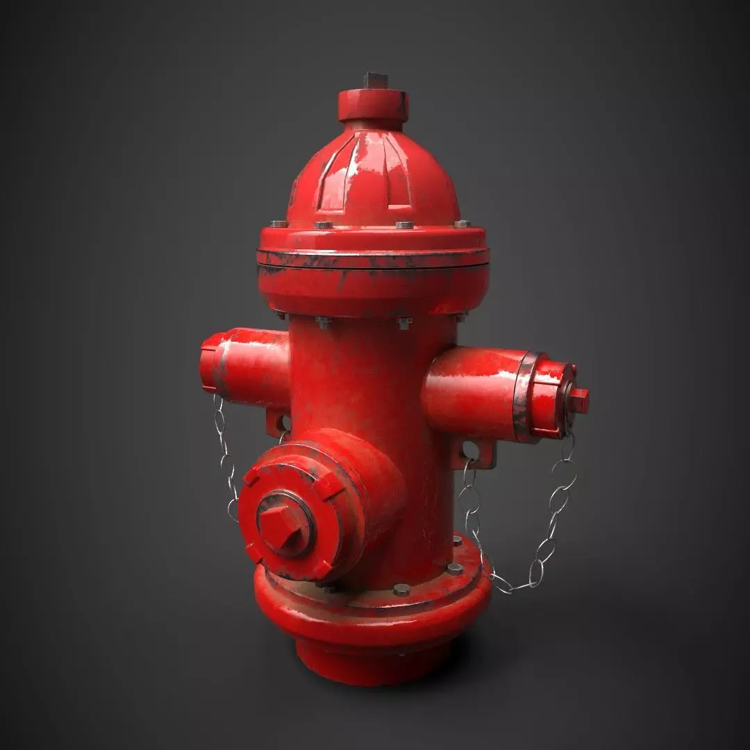 Fire Hydrant Low-poly 3D model_0
