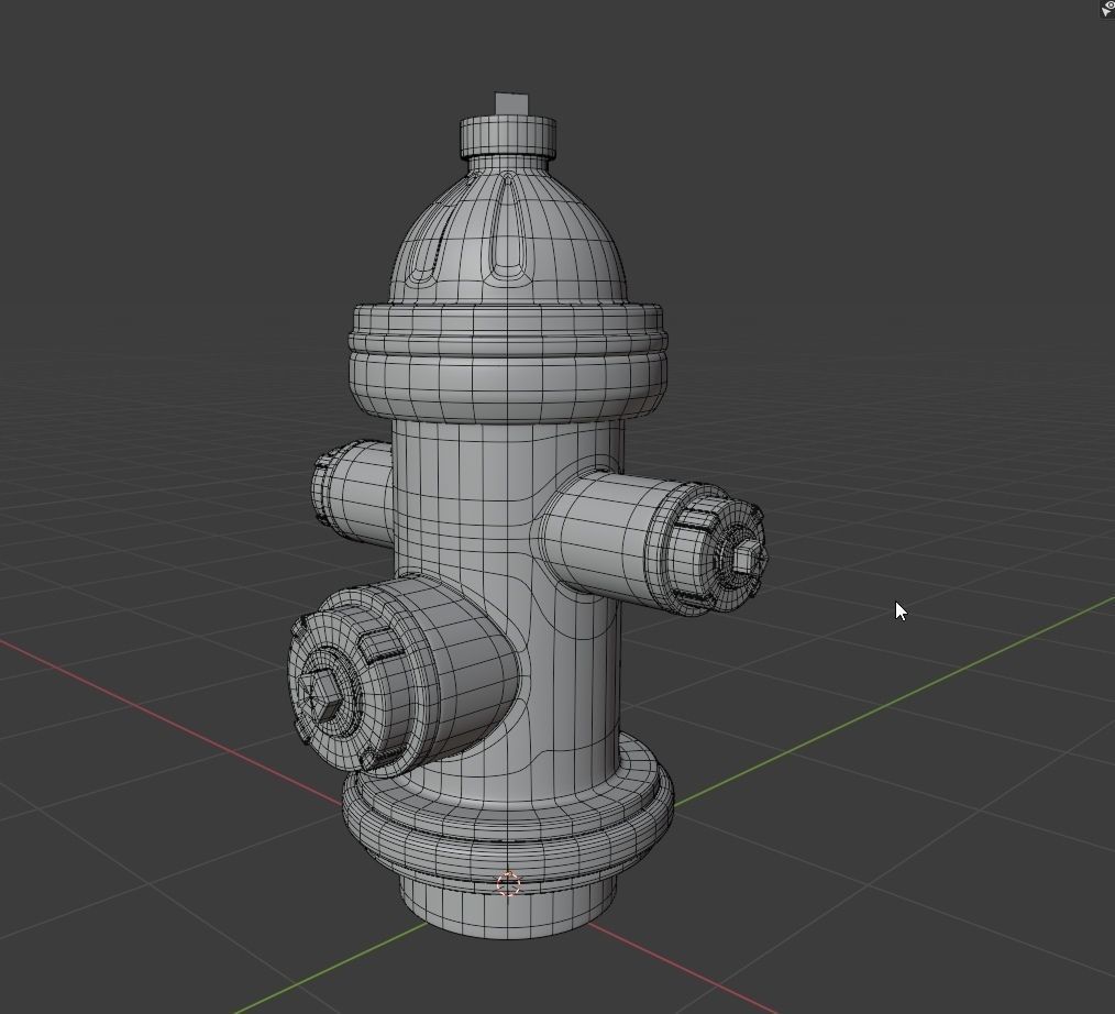 Fire Hydrant Low-poly 3D model_5