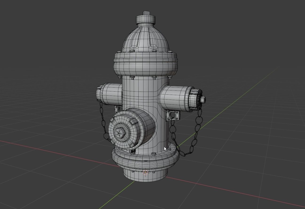 Fire Hydrant Low-poly 3D model_6
