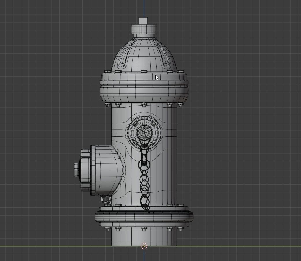 Fire Hydrant Low-poly 3D model_8