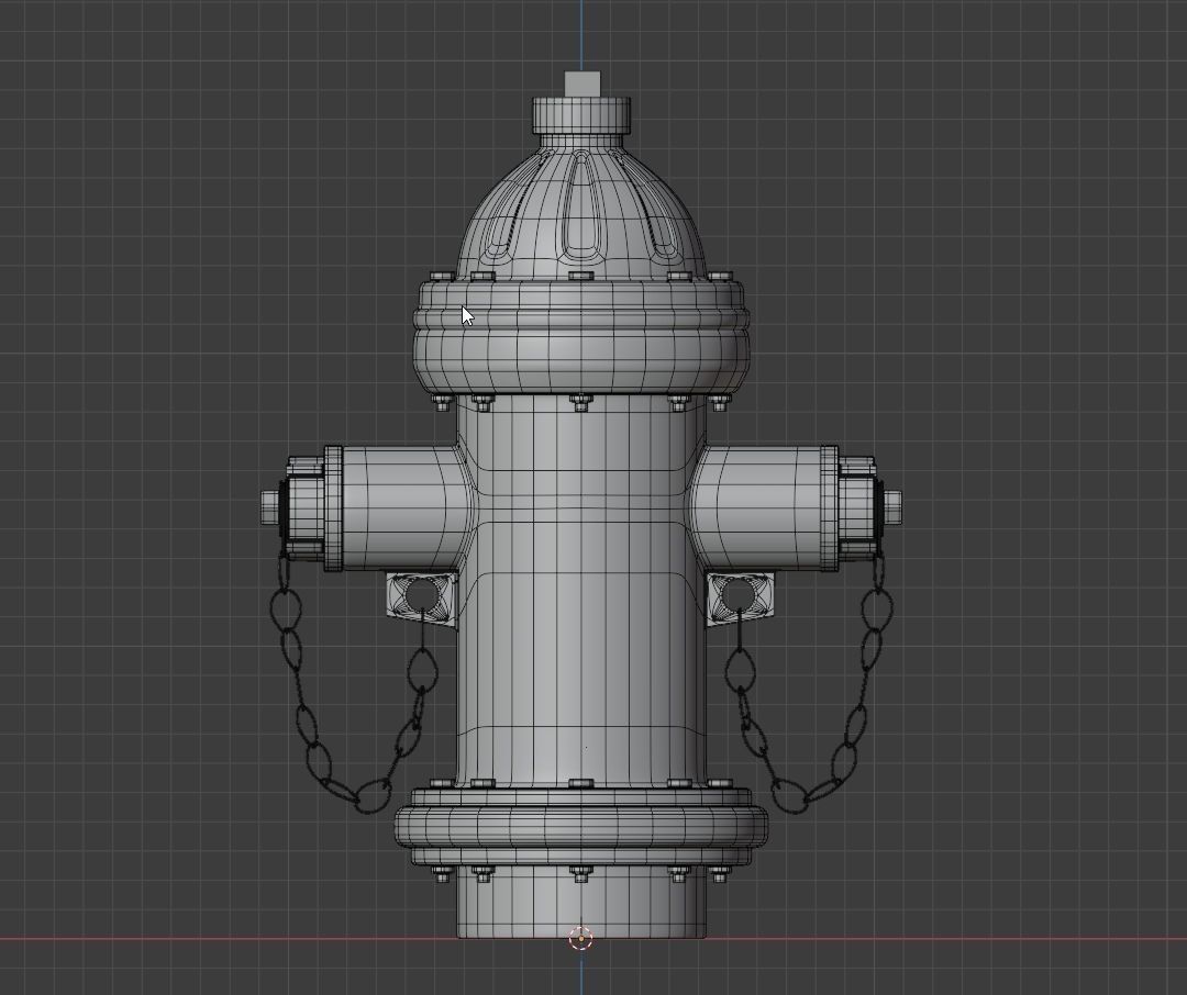 Fire Hydrant Low-poly 3D model_9