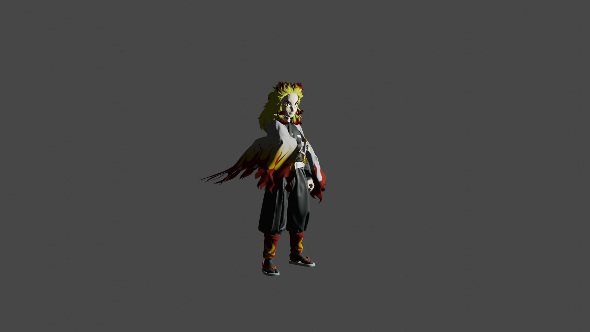 demon slayer kyojuro rengoku 3D model_3