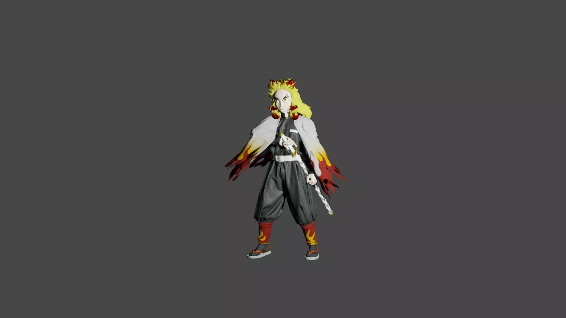 demon slayer kyojuro rengoku 3D model_0