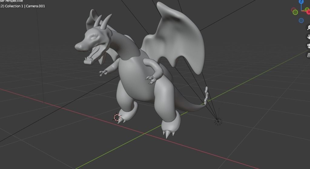 Animated Charizard Pokemon 3D Model Free low-poly 3D model_3