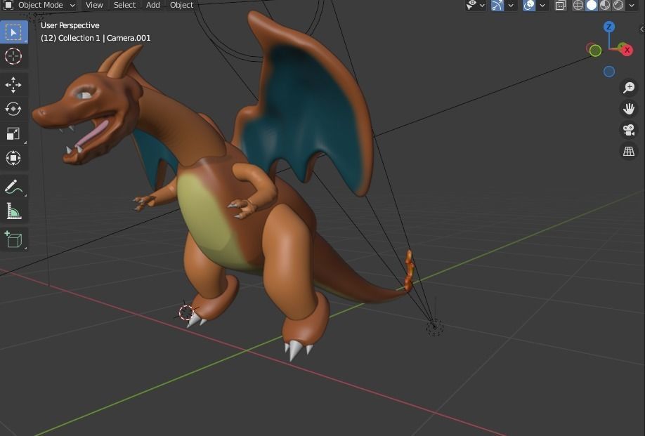 Animated Charizard Pokemon 3D Model Free low-poly 3D model_1