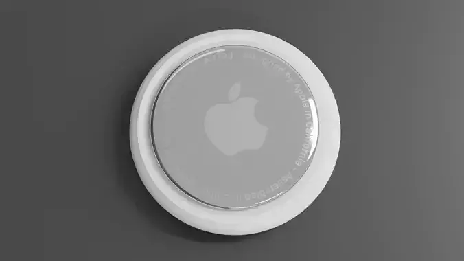 AirTag apple logo on wall