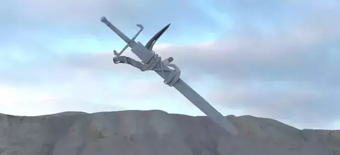 Thin sword in scabbard 