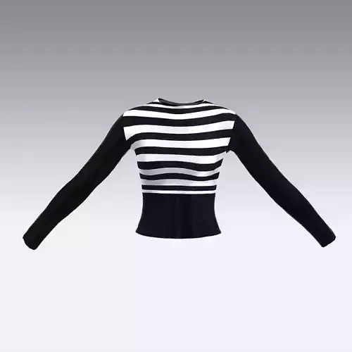 BLOUSE striped crop top