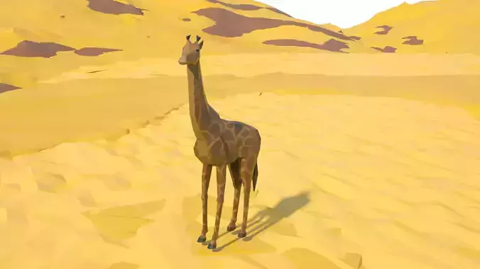 African Giraffe Low-poly 3D model