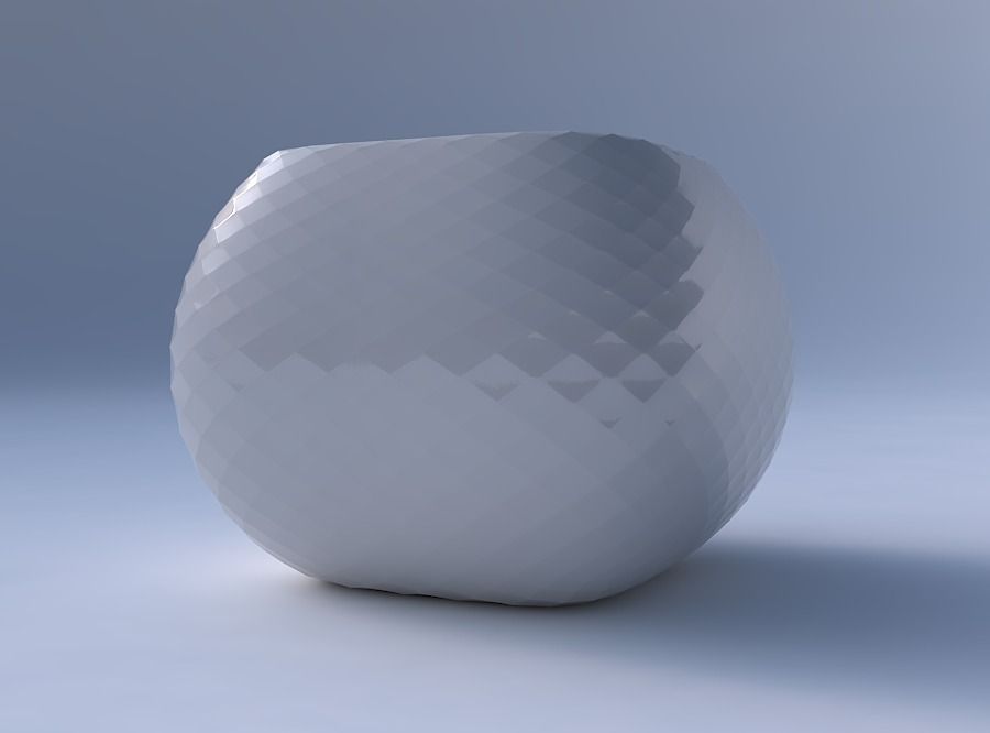 Bowl semi-quadratic with diagonal grid pattern 3D print model_4