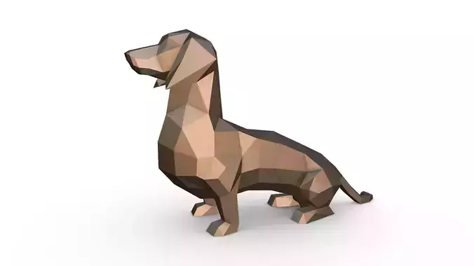 dachshund figure low poly