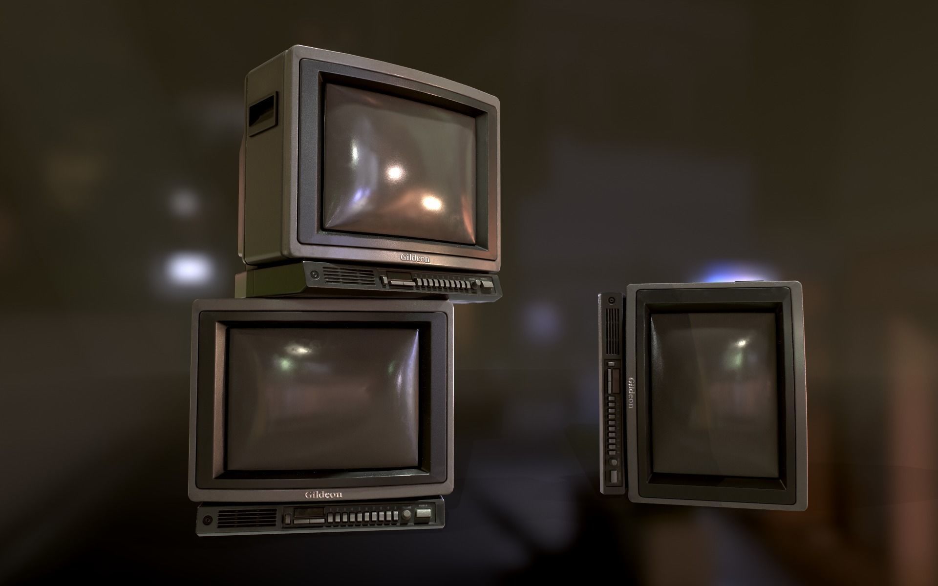 Retro Television from 80s Low-poly 3D model_1