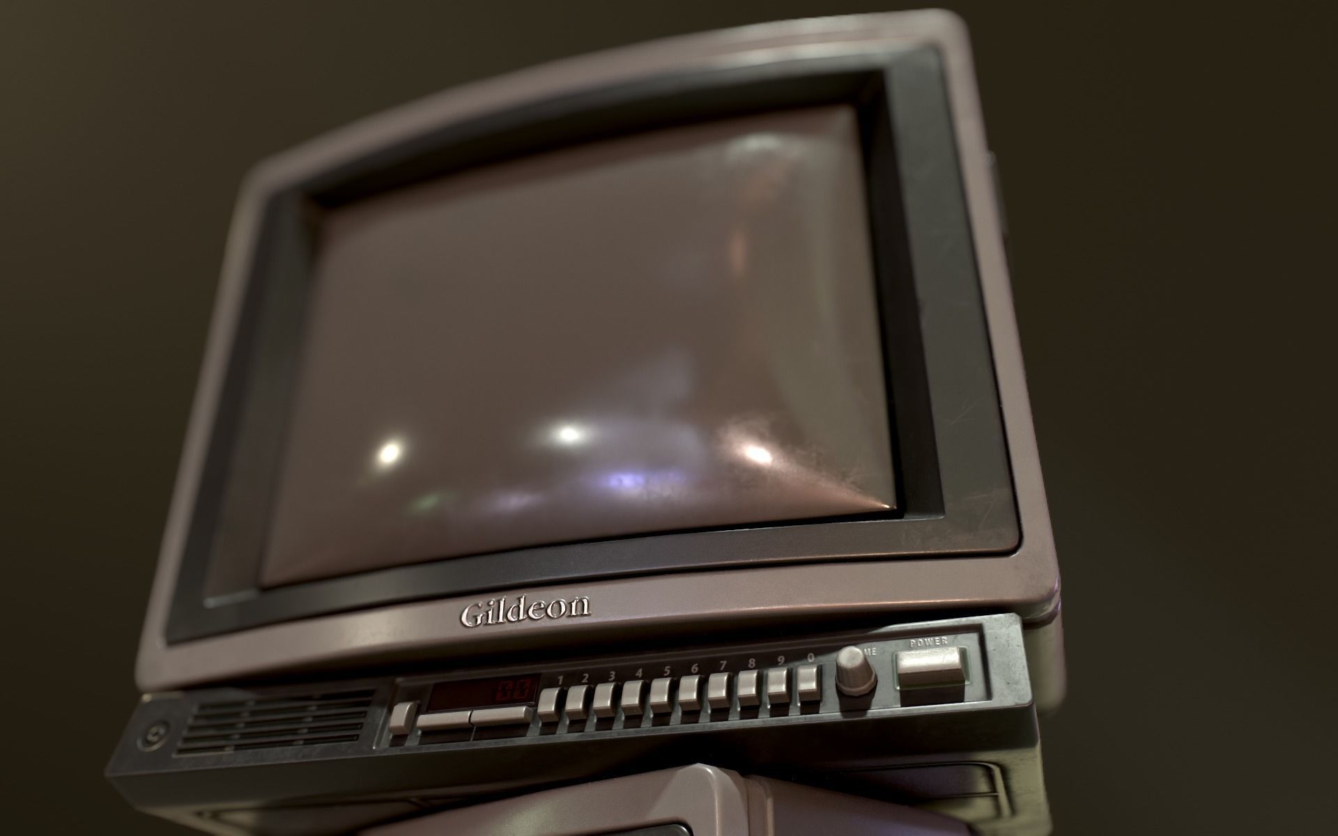 Retro Television from 80s Low-poly 3D model_5