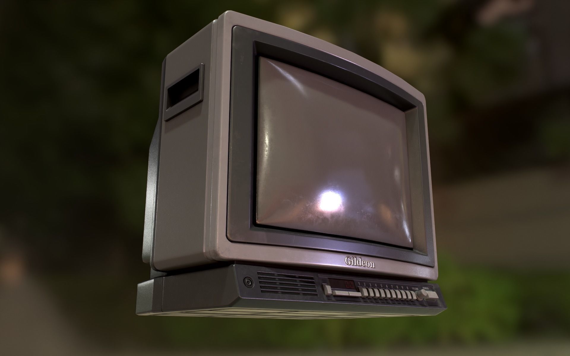 Retro Television from 80s Low-poly 3D model_13