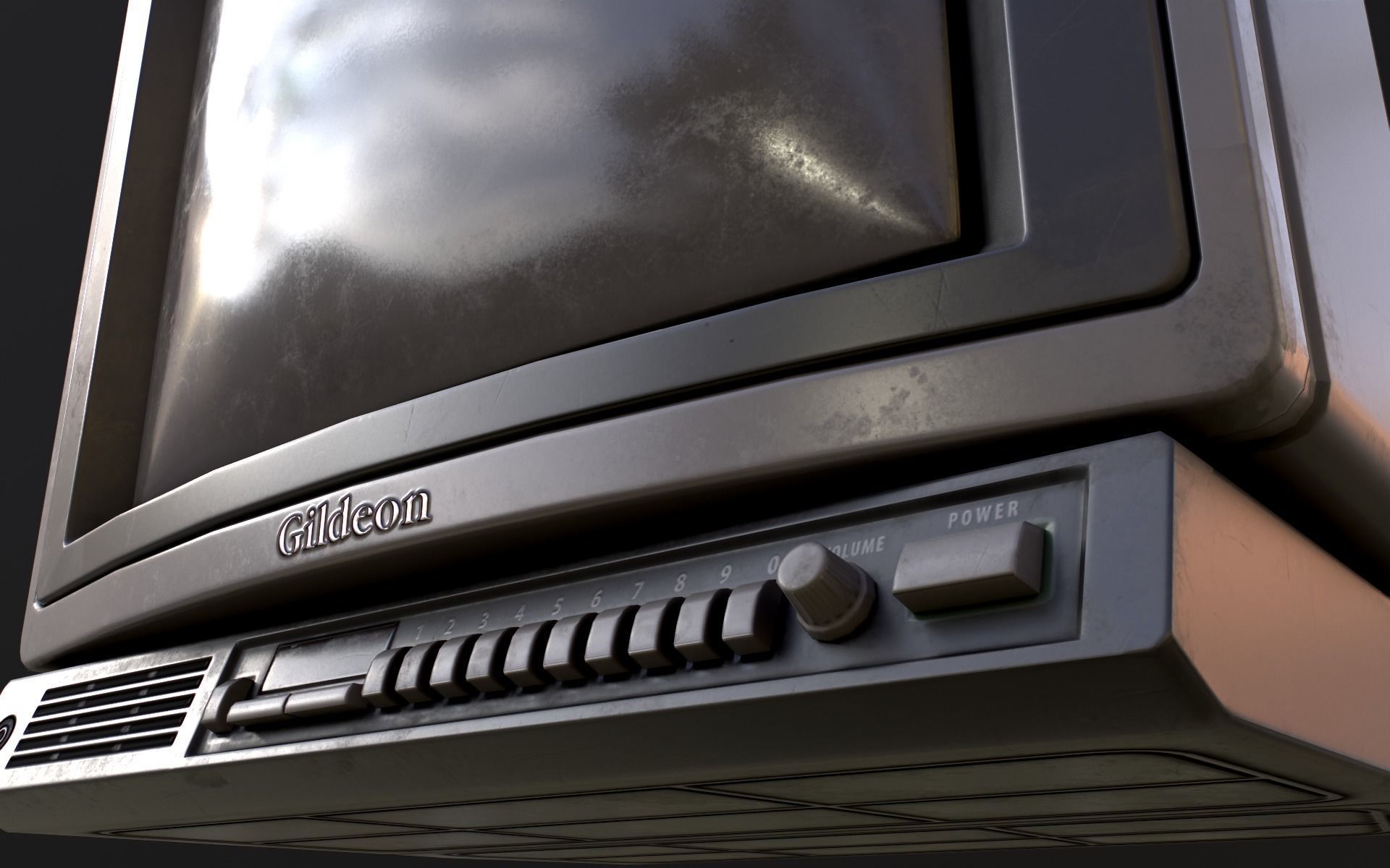 Retro Television from 80s Low-poly 3D model_18