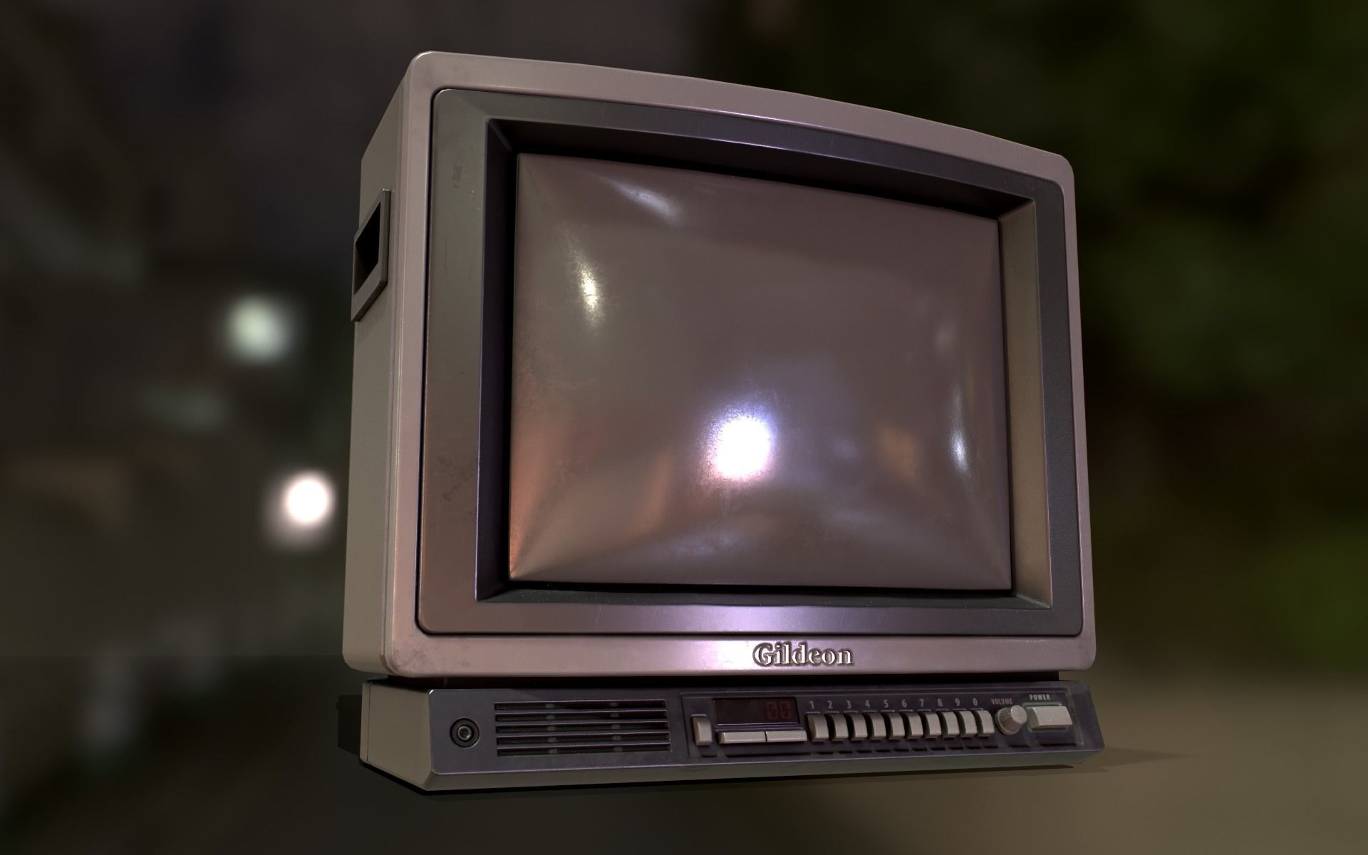 Retro Television from 80s Low-poly 3D model_11