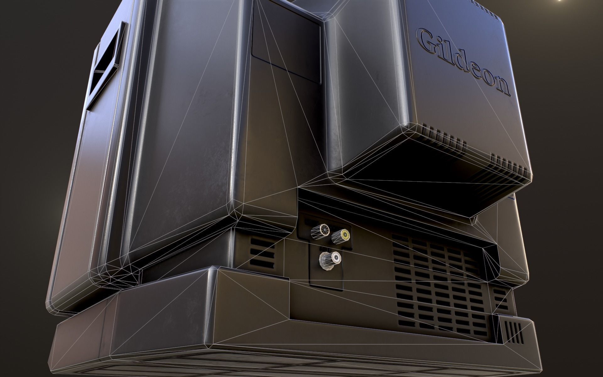 Retro Television from 80s Low-poly 3D model_43