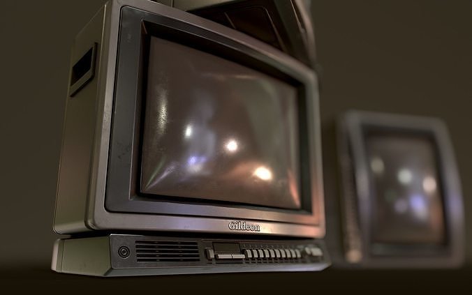 Retro Television from 80s Low-poly 3D model