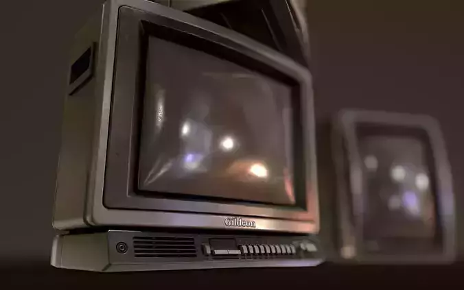 Retro Television from 80s Low-poly 3D model