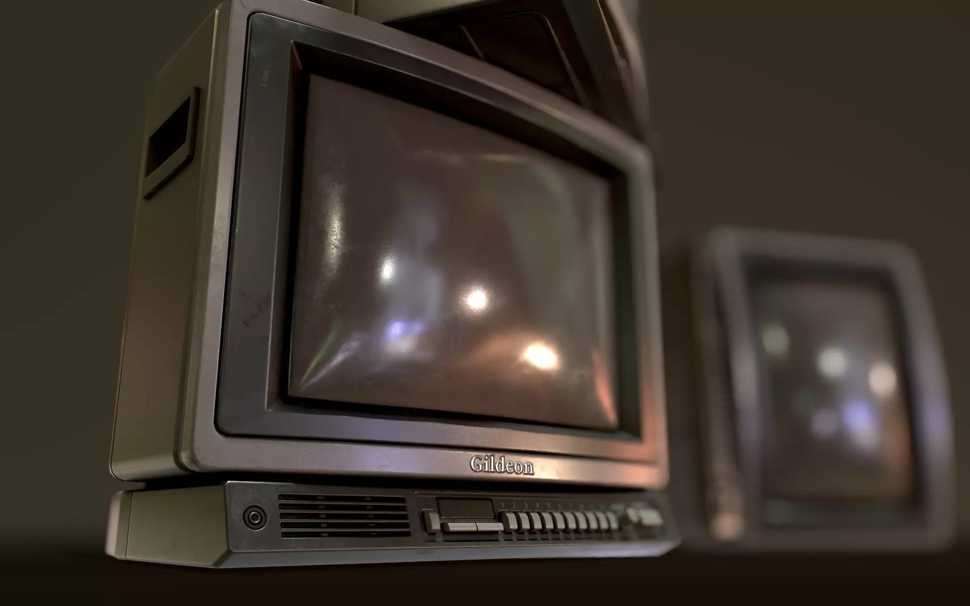 Retro Television from 80s Low-poly 3D model_0
