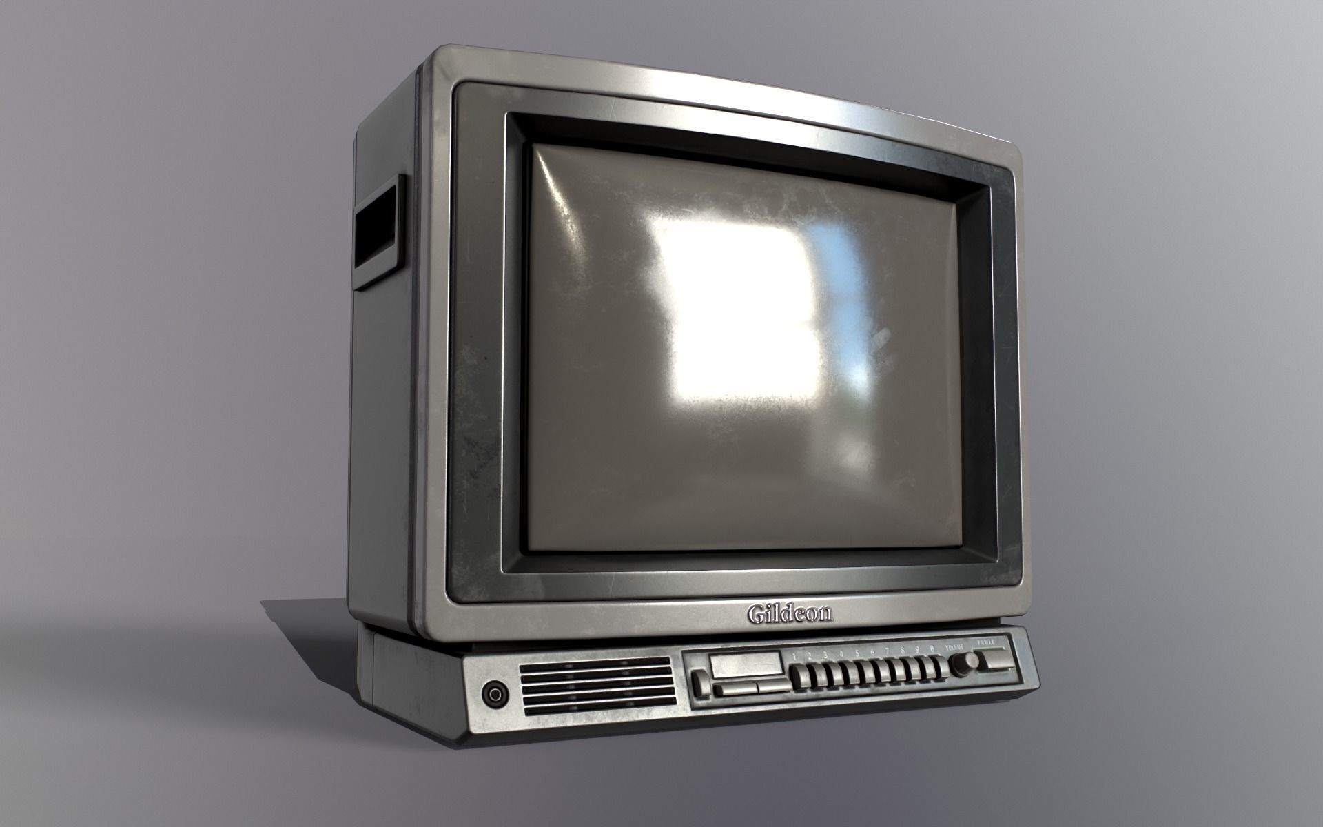 Retro Television from 80s Low-poly 3D model_45