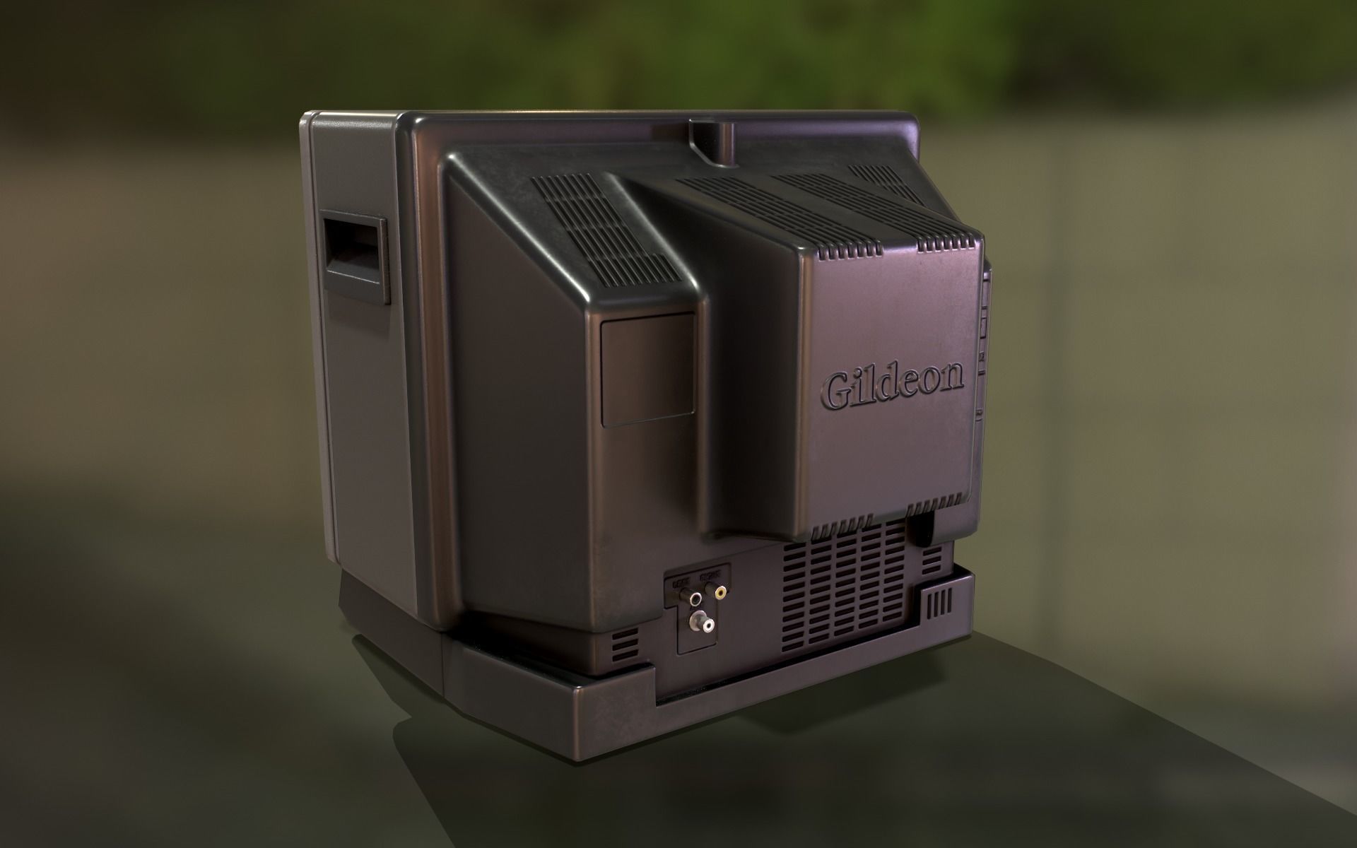 Retro Television from 80s Low-poly 3D model_10