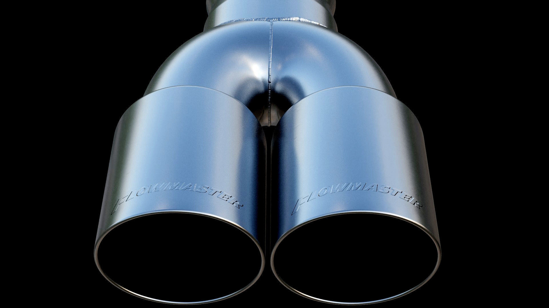 Flowmaster Exhaust Tip 3 In Dual Out Angle Cut 3D model_2