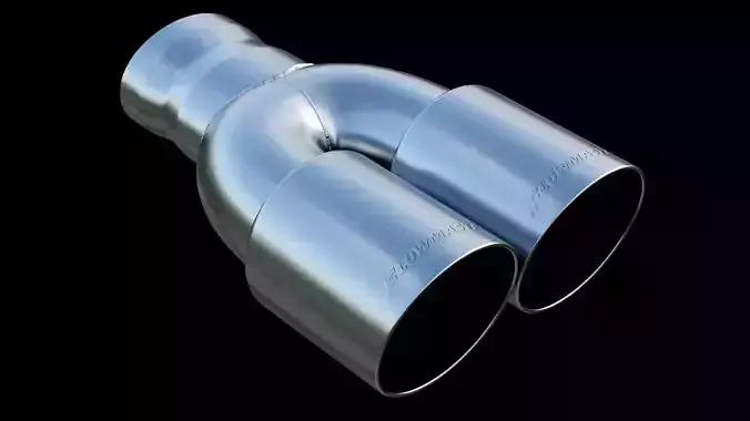 Flowmaster Exhaust Tip 3 In Dual Out Angle Cut 3D model