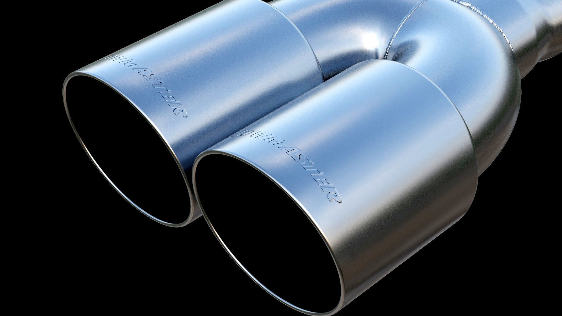Flowmaster Exhaust Tip 3 In Dual Out Angle Cut 3D model_1