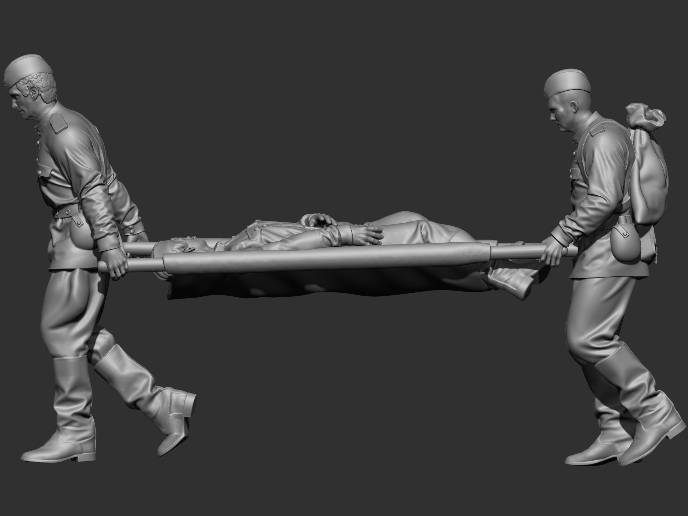 Russian soldiers ww2 3D print model_1