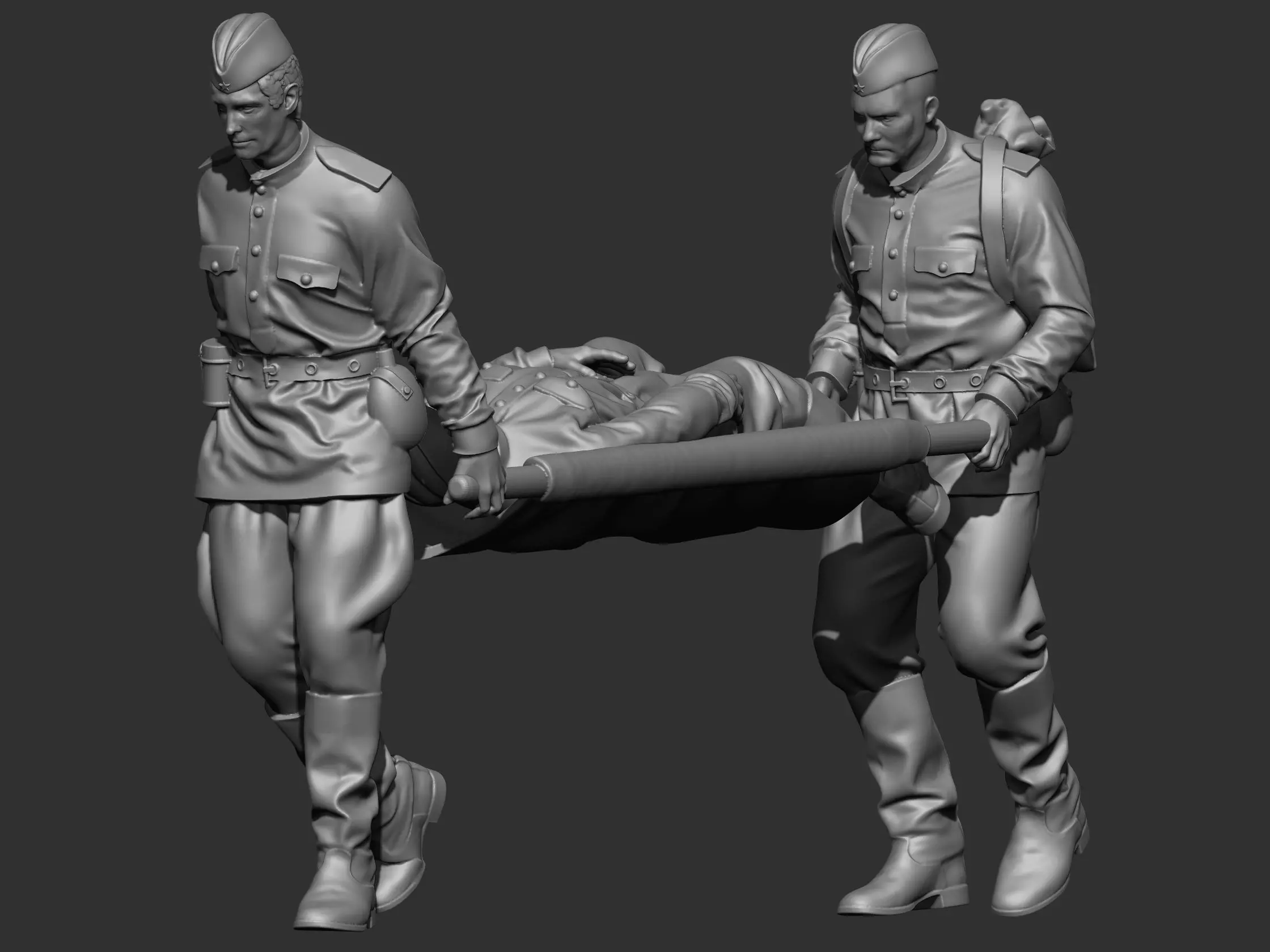 Russian soldiers ww2 3D print model_0