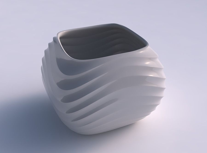 Bowl semi-quadratic with curved horizontal wavy sections