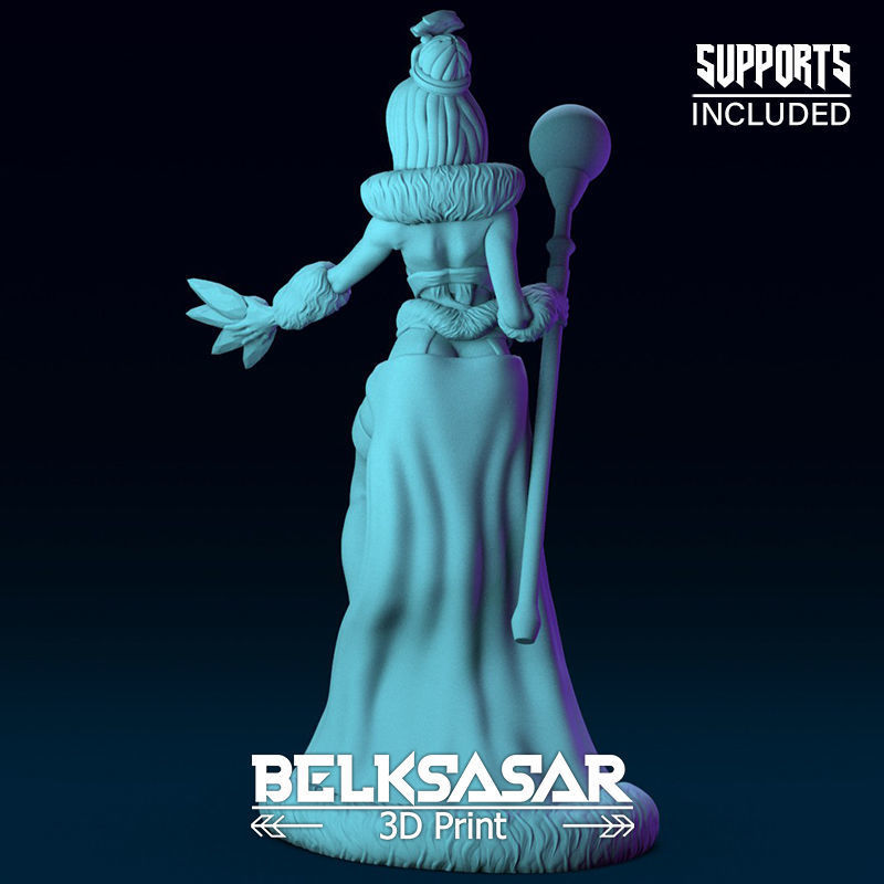 Girl Frost Wizard Normal and Nude 3D print model_7