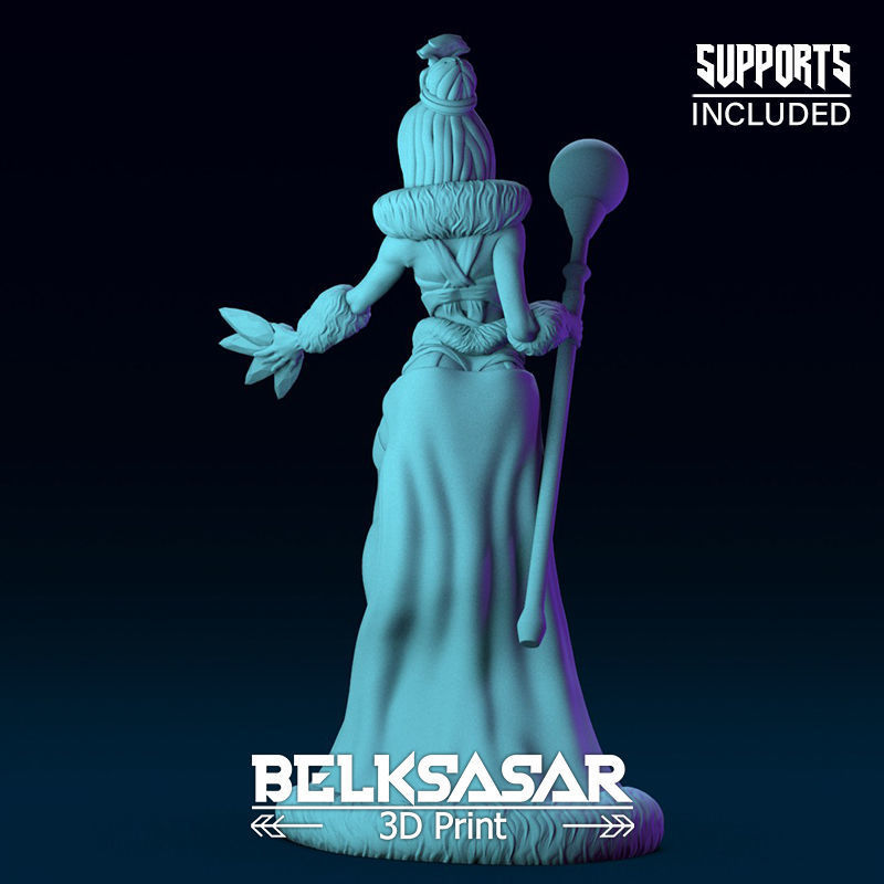 Girl Frost Wizard Normal and Nude 3D print model_22