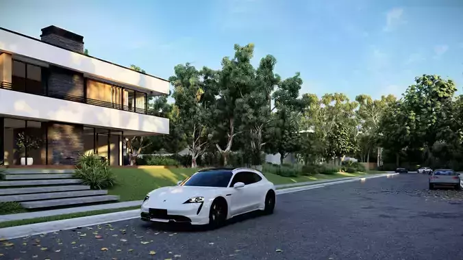 Porsche Taycan Turbo S 2022 Hight Resolution 3d model Model